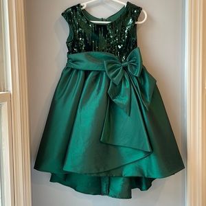 Little Girl Sleeveless Formal Green Dress